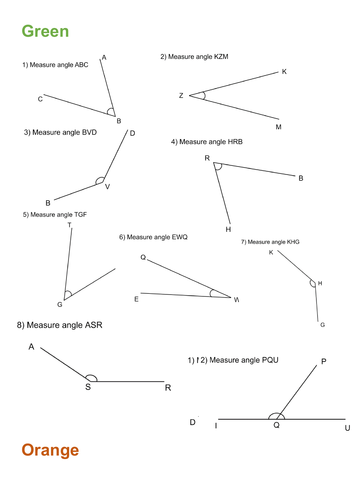 Measuring and Naming Angles Resources | Tes