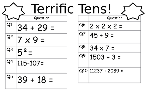 Year 6 Daily Arithmetic SATs revision