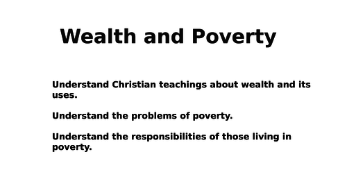 Wealth and Poverty AQA Religious Studies A