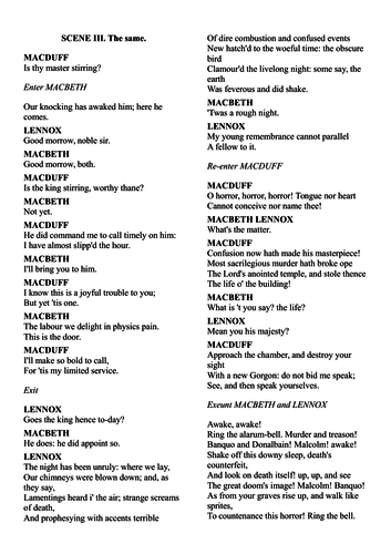 Act 2 Scene 3 Macbeth GCSE English Literature 9-1 | Teaching Resources