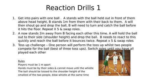 Netball Reaction Drills