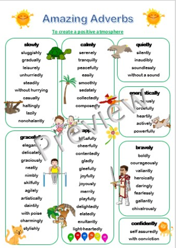 Adverb Word Bank Pack Teaching Resources