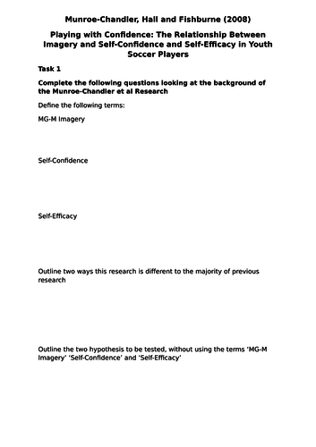 Munroe-Chandler (2008) Worksheet