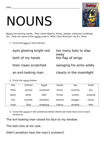 Types Of Nouns Ks2 Worksheet