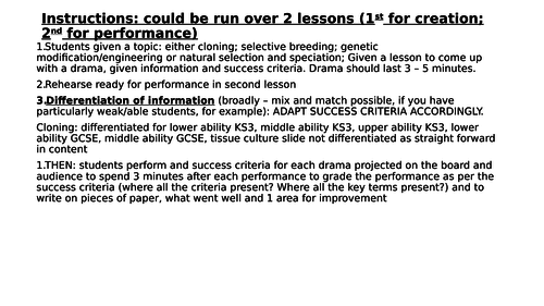 Cloning and tissue culture lesson