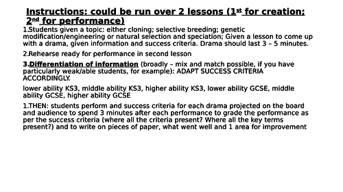 KS3 and GCSE natural selection and speciation lesson