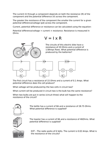 Voltage current resistance