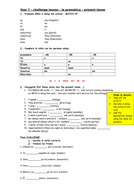 spanish ks3 present tense regular grammar worksheet