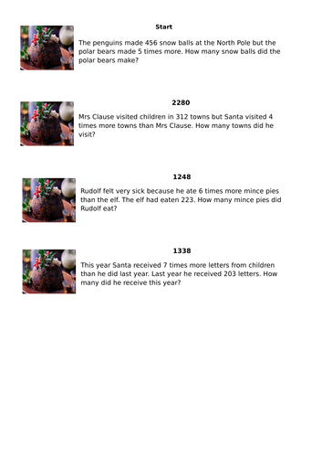 Christmas multiplication word problems | Teaching Resources