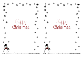 Christmas card insert - snowman design - A5 2 up on a page - portrait ...