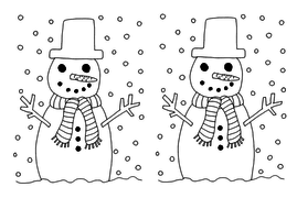 Christmas card -Let it Snow! Frosty the Snowman colouring page A4/A5