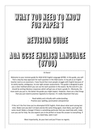 AQA GCSE English Language Paper 1 Revision Guide | Teaching Resources