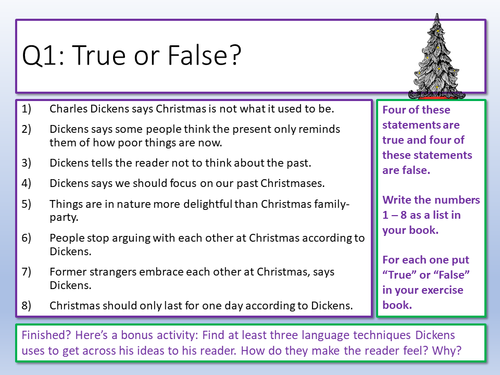 Christmas AQA English Language Paper 2 | Teaching Resources