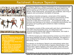 bayeux tapestry factsheet worksheet history ks3 settler starter