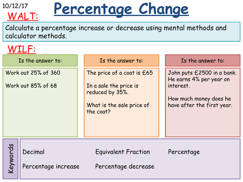 KS3 Maths: Percentage Increase and Decrease
