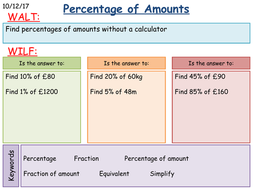 ks3-maths-percentages-of-amounts-multiples-of-5-teaching-resources