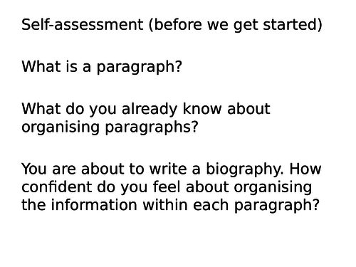 How to write a biography paragraph, organisation within a paragraph, Simon Cowell, Anne Frank