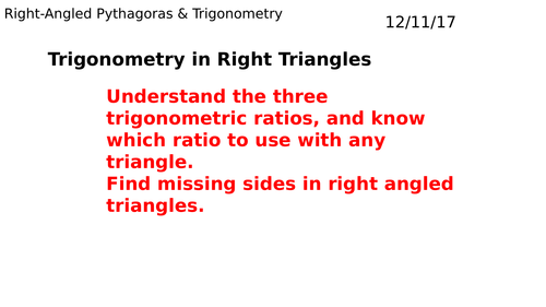 Introducing Trigonometry In Right Angled Triangles Teaching Resources 4995