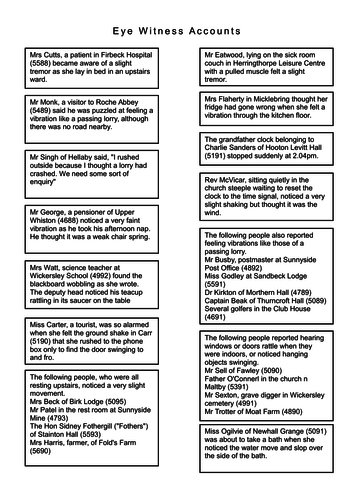 Earthquakes and Seismic waves | Teaching Resources