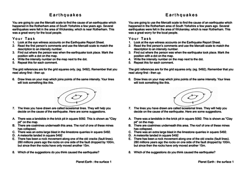 Earthquakes and Seismic waves | Teaching Resources