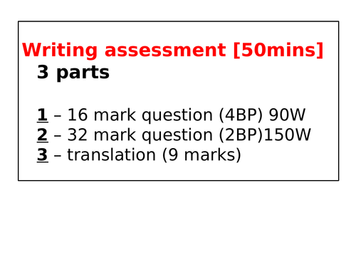 AQA Spanish new GCSE - Writing exam skills booklet