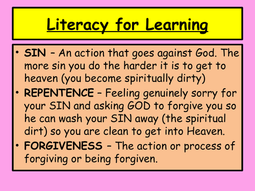 Lesson 5 - Lesson on Jesus' Teaching on Forgiveness (Part of KS3 SOW on ...