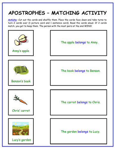 Apostrophes - 7 Activities