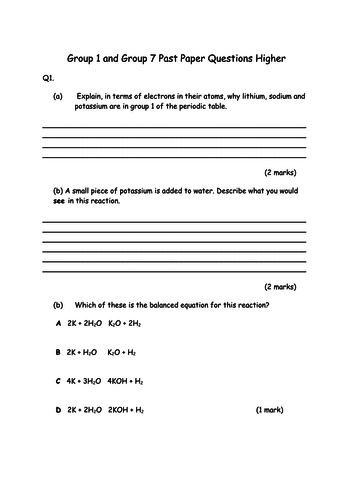 AQA Chemistry Topic 2 Periodic Table: Complete Resources | Teaching