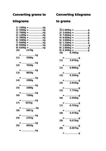 Maths Conversions Activities (7+) | Teaching Resources