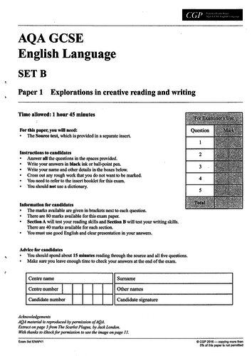 AQA GCSE English Language paper 1 revision | Teaching Resources
