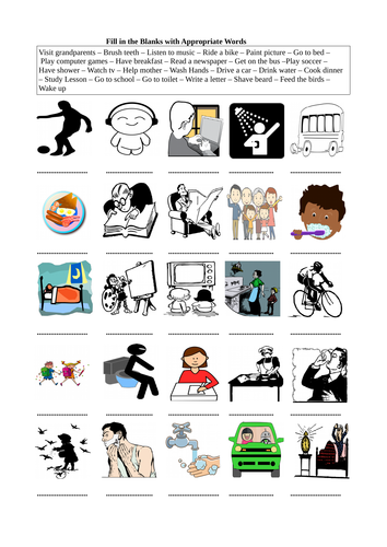 Daily Routines - A Printable Worksheet | Teaching Resources