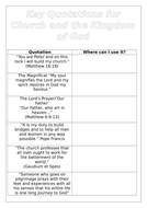 GCSE RS AQA Spec B - Catholic Christianity Key Quotations | Teaching ...