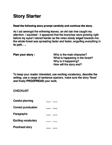 creative writing worksheets for ks2 teaching resources