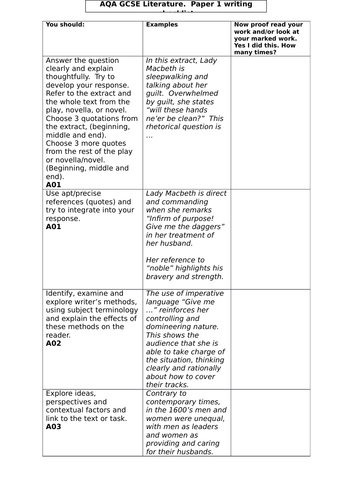 Macbeth - Model Answer On Lady Macbeth As A Weak Character, And Exam 