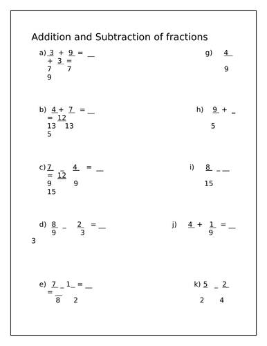 Fractions addition/subtraction/multiplication/division/ordering ...