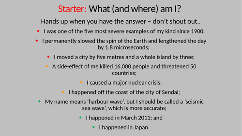 Natural Hazards Lesson 7 - Tsunamis