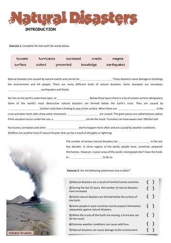 Natural Disasters Homework Projects