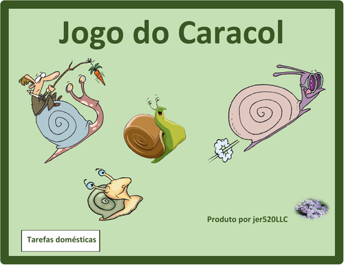 Tarefas domésticas (Chores in Portuguese) Caracol Snail Game