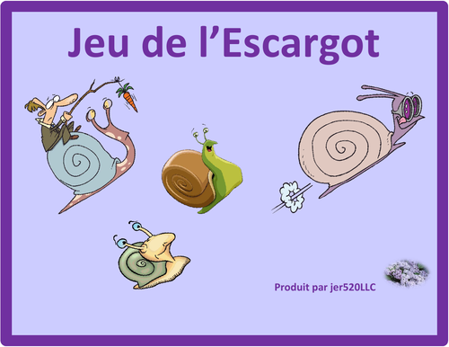 Travaux domestiques (Chores in French) Corvées Escargot Snail Game