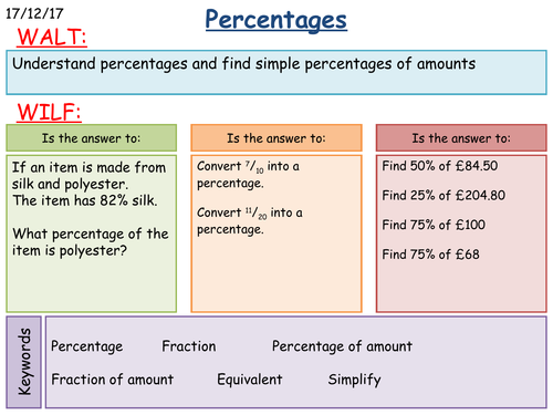 KS2/KS3 Maths: Percentage Introduction
