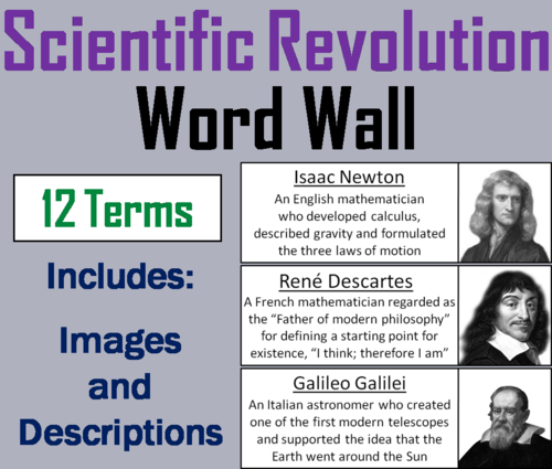 Scientific Revolution Word Wall Cards