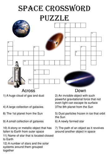 Physics Crossword Puzzle: Space (Includes answer key)