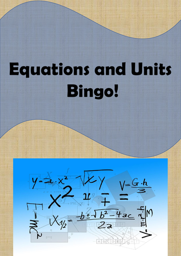 Physics Bingo: Equations and Units