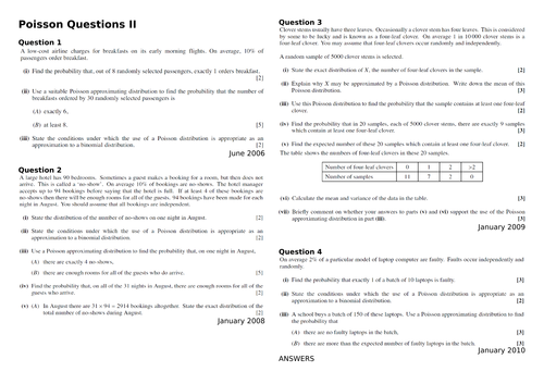 OCR MEI Statistics 2 : Poisson Distribution 2