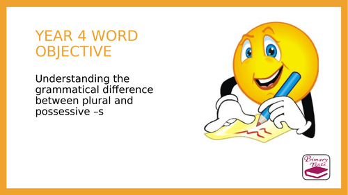 Year 4  Plural and Possessive s: PPT Lesson and Assessment