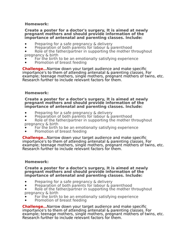 RO18 2.2 The importance of antenatal & parenting classes Cambridge National Child Development