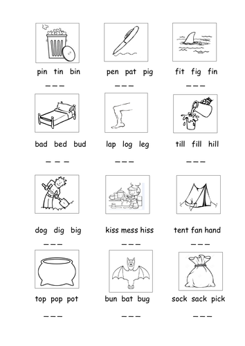 Phonics Letters and Sounds Phase2 words ( Reading worksheet)KS1 ...