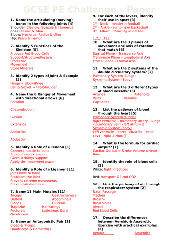 New OCR GCSE PE Revision - PE Challenge