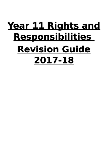 AQA Citizenship 9-1 Revision Guide Rights and Responsibilities