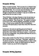 persuasive writing scheme suitable for yr 7 8 teaching